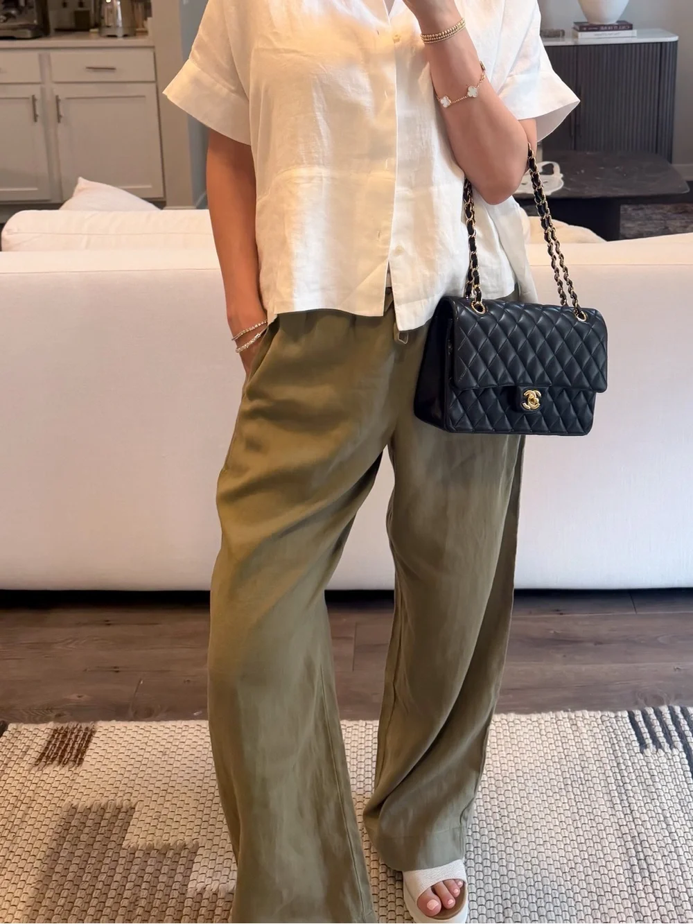 ✨ Everlane Drawstring Pant in Linen — Overland (olive) — Size XS ✨